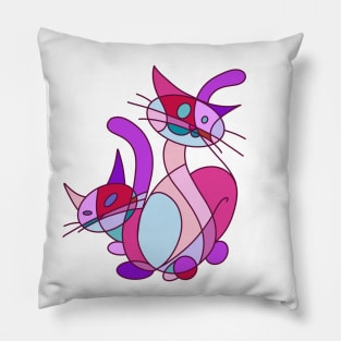 Cubistic cats 4 Pillow