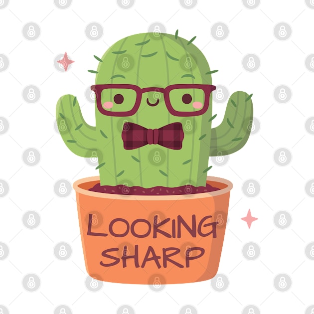 Cute Cactus Looking Sharp Pun by rustydoodle