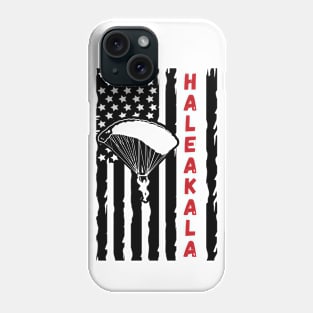 Paragliding in Haleakala, Hawaii, USA - Vintage Skydiving Parachuting Logo Phone Case