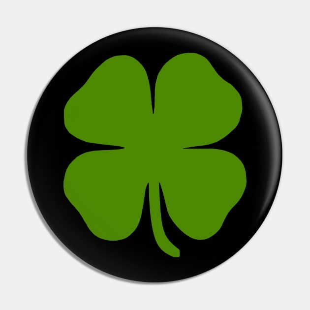 ST PATRICKS Day Four Leaf Lucky Clover - St Patricks Day Art Pin by SartorisArt1