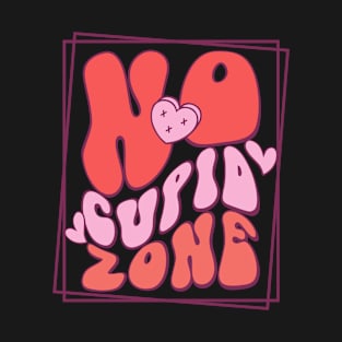 No Cupid Zone Love Sucks Anti Love Anti Valentines Day T-Shirt