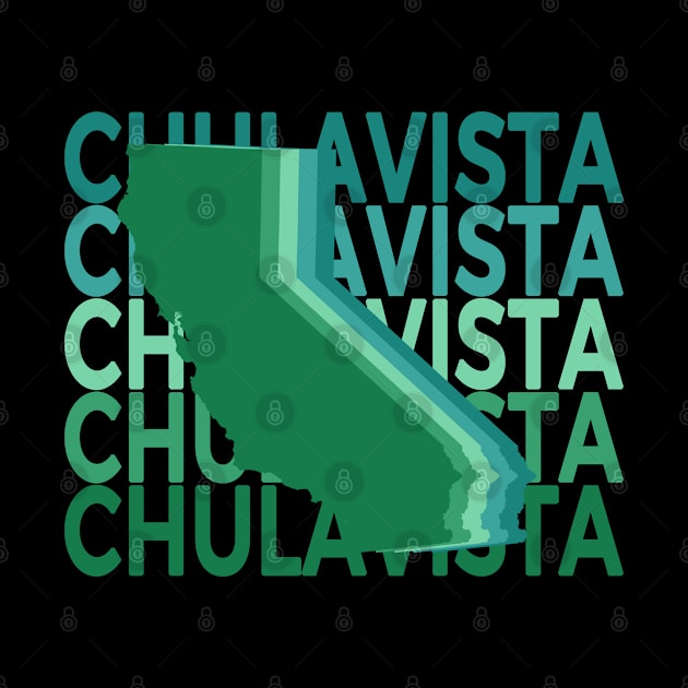 Chula Vista California Green Repeat by easytees