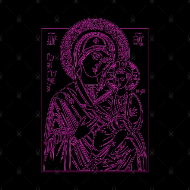 Icon of Virgin Mary and Jesus (pink) by la chataigne qui vole ⭐⭐⭐⭐⭐