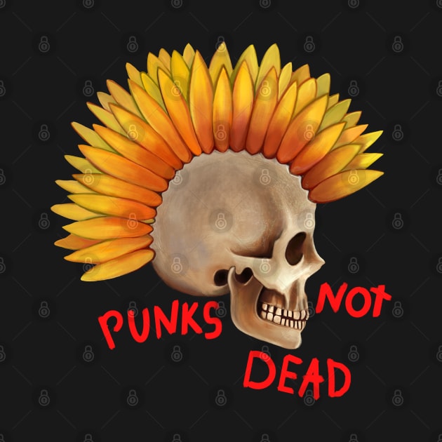 Punks not dead skull sunflower by Meakm