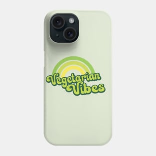 Vegan Vibes Retro Rainbow Green Phone Case