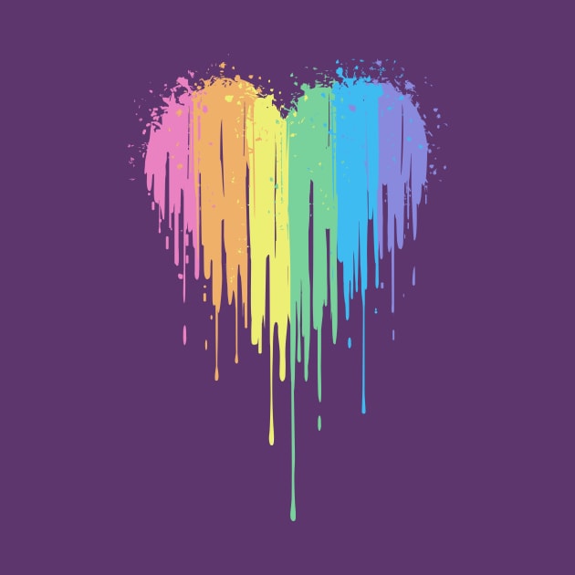 Rainbow Drip Heart by katiestack.art