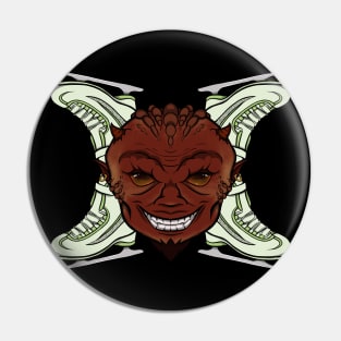 Ice Skating Devil (no caption) Pin