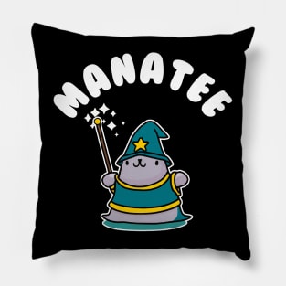 Manatee Magician Kawaii Fantasy Pun Pillow