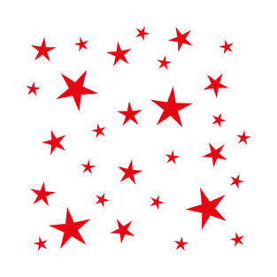 Red Stars Pattern T-Shirt