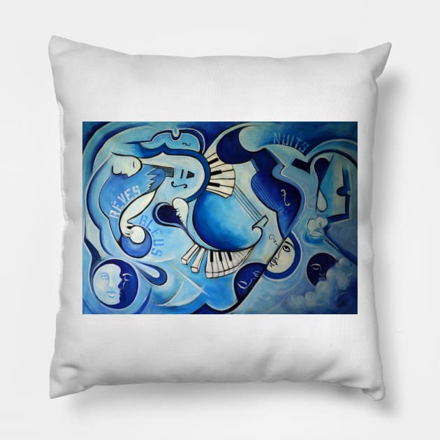 Reves Bleus Pillow by galerievie