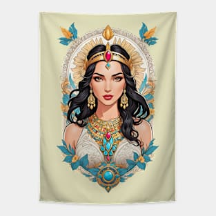 Cleopatra Queen of Egypt retro vintage comic design Tapestry