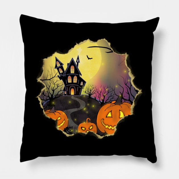 Happy Halloween Pillow by Anastasiya Malakhova