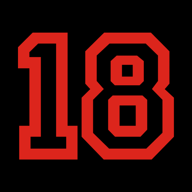 Sports Shirt #18 (red letters) by One Stop Sports