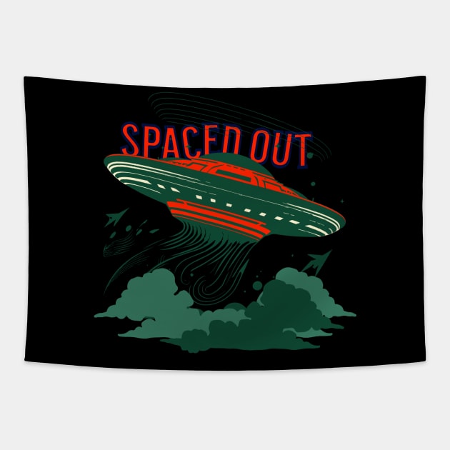 Extraterrestrial Encounter | Spaced Out UFO T-Shirt Design Tapestry by WilFredWil Designs