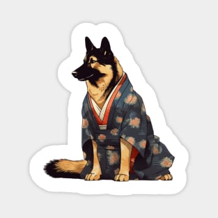 German Shepherd in a Kimono Magnet