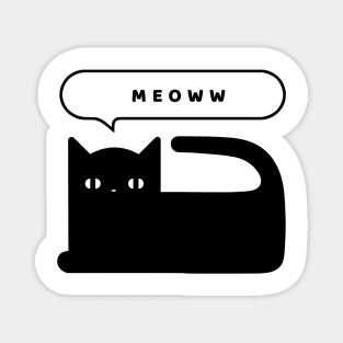 Black Cat - Minimal Meow Magnet