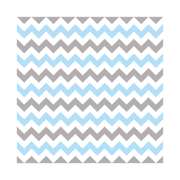 Zigzag Pattern, Chevron Pattern, Blue, Gray by Jelena Dunčević