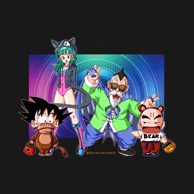 Dragon Ball Halloween (Kid Goku, Krillin, Bluma, Roshi) ドラゴンボール by MorenoArtwork