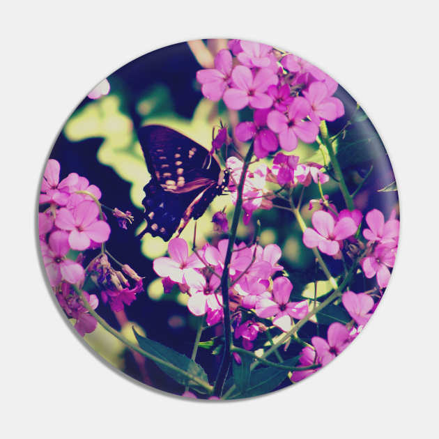 Butterfly and Flowers Pin by saradaboru