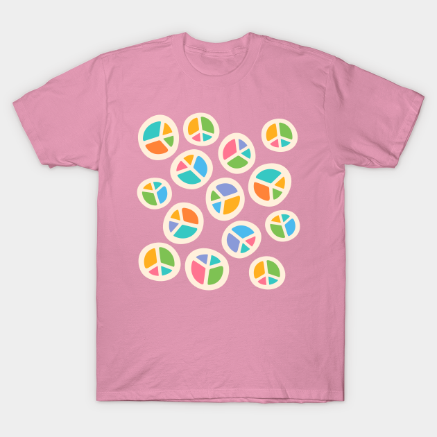 Discover Multi-Coloured Retro Peace Signs - UnBlink Studio by Jackie Tahara - Peace Symbol - T-Shirt