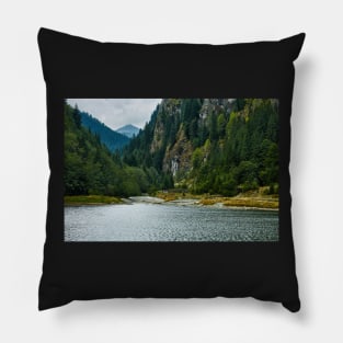 Beautiful view of a mountain lake Pillow