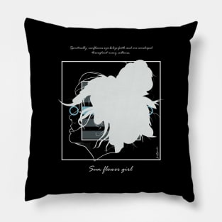 Sun Flower girl version 8 Pillow