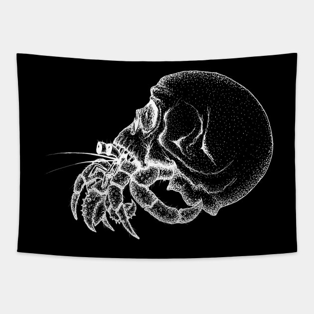 Skull Hermit Crab Tapestry by SpacoMakaco