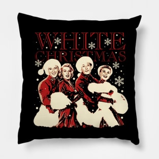 White Christmas Retro Pillow