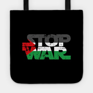 Stop War - Popular Palestine Flag Distressed Graphic Tote