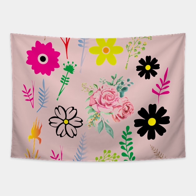 Funny Flowers Collection Tapestry by twistore