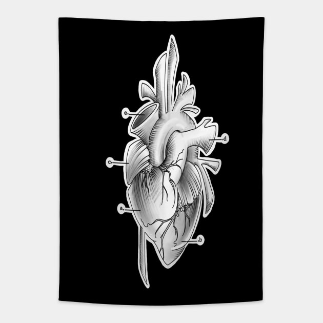 anatomical heart Tapestry by elywick