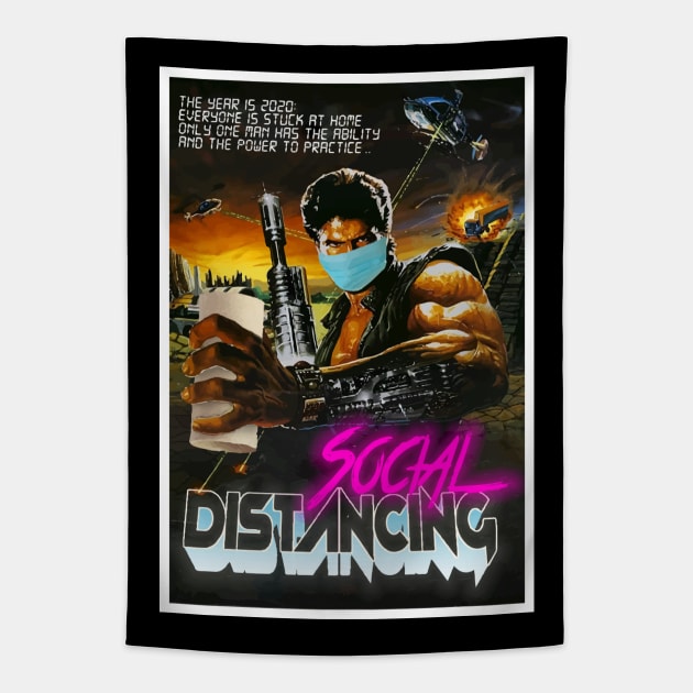 Social Distancing Action Poster Tapestry by GodsBurden