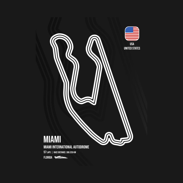 Miami Race Track (B&W) by RaceCarsDriving
