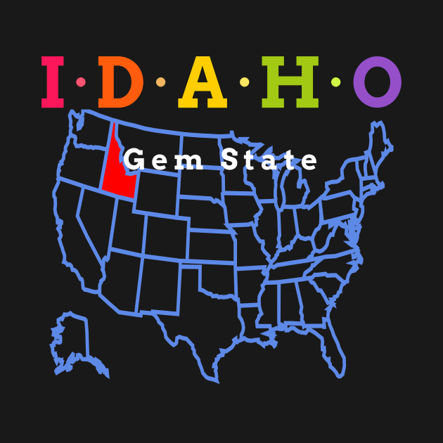 Idaho, USA. Gem State - with Map by Koolstudio