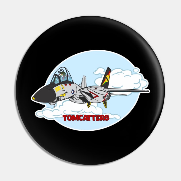 Tomcat Cartoon VF-31 Tomcatters Pin by MBK