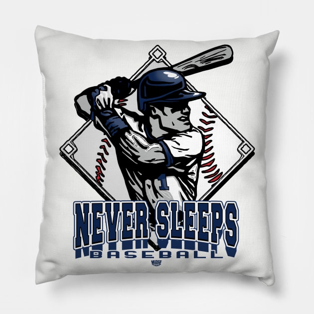 Never Sleeps Forever Baseball Diamond Pillow by MudgeSportswear