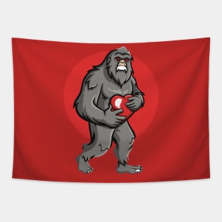 bigfoot  heart valentines day Tapestry