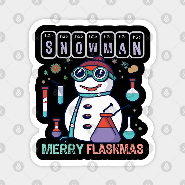 Merry Flaskmas - For Science Scientist Christmas Magnet by Outrageous Flavors