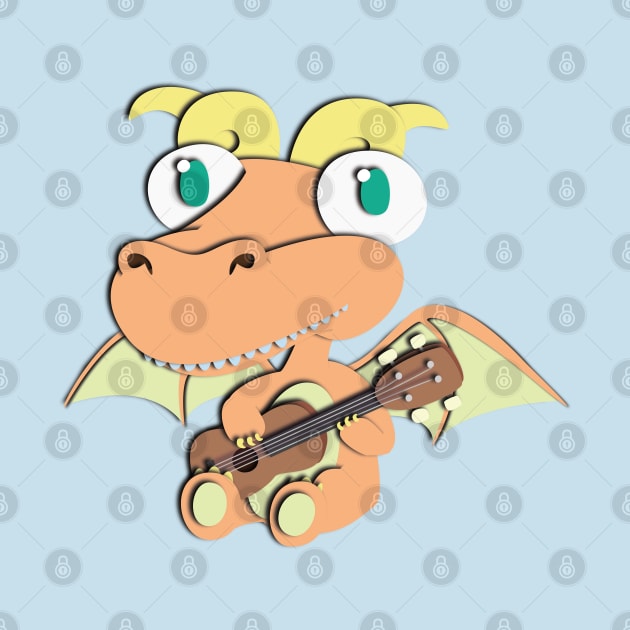 Ukulele Playing Dragon by PaperStingRay