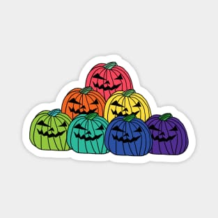 Colorful Spooky Halloween Horror Pumpkin Patch Magnet