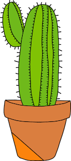 Cute Cactus Design #149: Saguaro Cactus In Terra-Cotta Pot Magnet