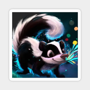 Cute Skunk Drawing Magnet