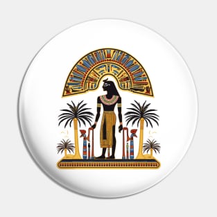 Historical background, Royal Egyptian Nefertiti: Vintage Vector Illustration Pin