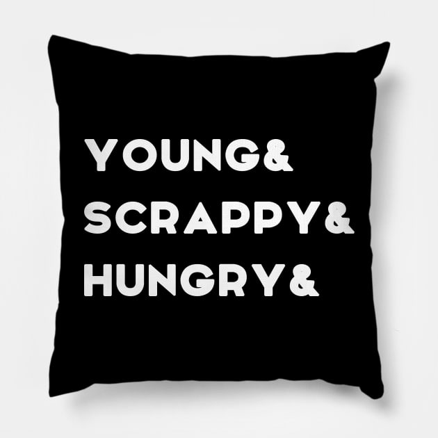 young scrappy hungry Pillow by adil shop