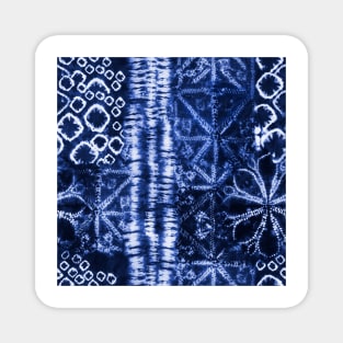 Dark Blue Summer Tie Dye Batik Wax Tie Die Print Magnet