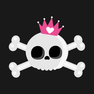 Cute Emo Skull with Crown T-Shirt