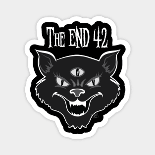 The END42 Black Halloween Cat Logo Magnet