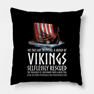 Viking Longship - Lindisfarne - Medieval Norse History Pillow