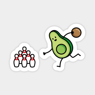 Funny avocado bowling cartoon bowling player gift Magnet