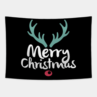 Merry Christmas Rudolph Tapestry